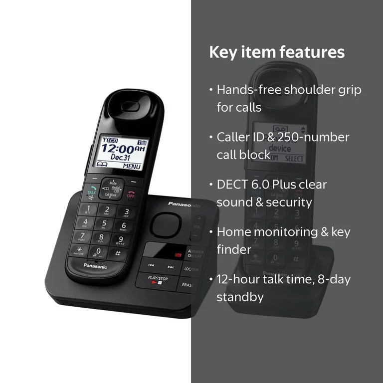 Panasonic, Cordless Phone, Expandable, with 2 Handsets - Walmart.com