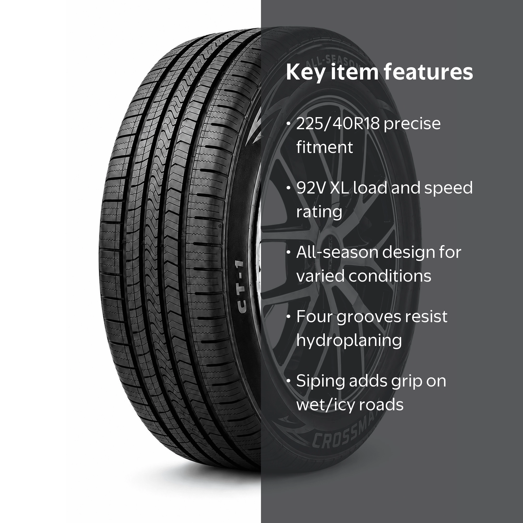 Crossmax CT-1 All Season Tire 225/40R18 92V XL for Passenger Cars