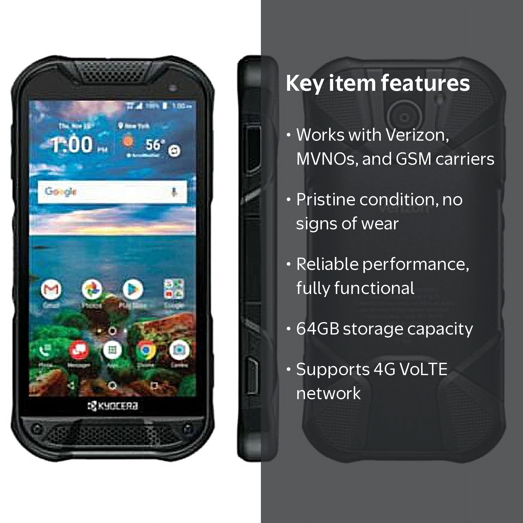 Kyocera DuraForce PRO 2 E6910 4G VoLTE 64GB Black Verizon Phone