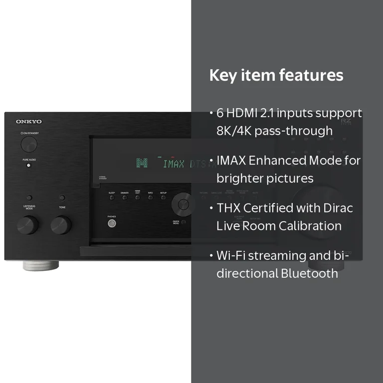 Onkyo, Network A V Receiver, 140W, 11.2-Channel, Black - Walmart.com