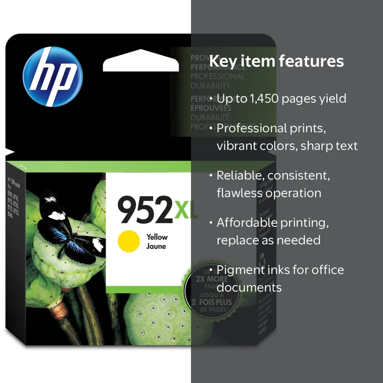 HP, Ink Cartridge, High Yield Yellow, 1,450 pages, XL - Walmart.com
