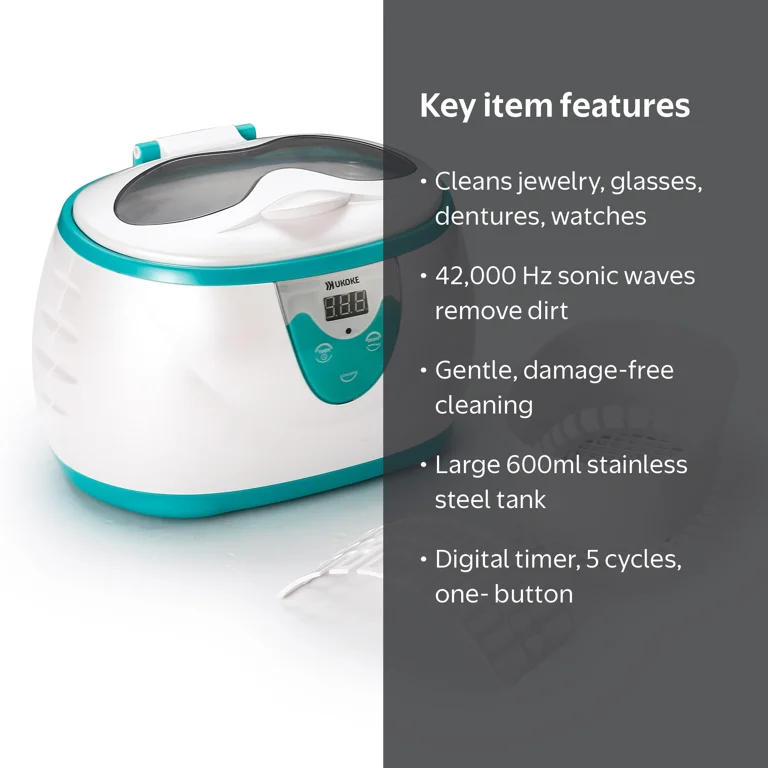 Ukoke, Ultrasonic Jewelry Cleaner, 0.6 L, Deep Cleaning - Walmart.com