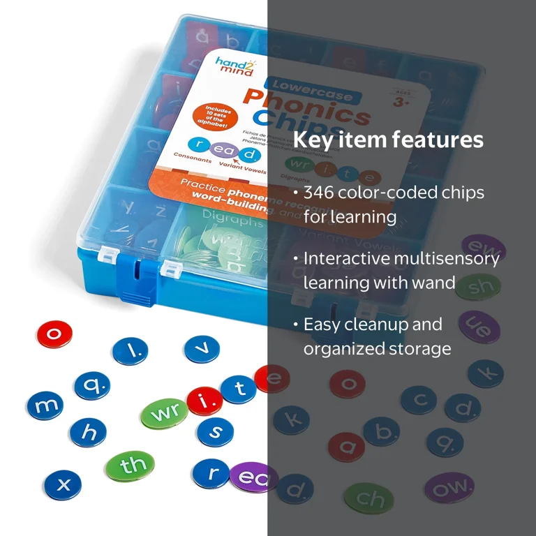 hand2mind Lowercase Phonics Chips, Alphabet Letters, Lowercase
