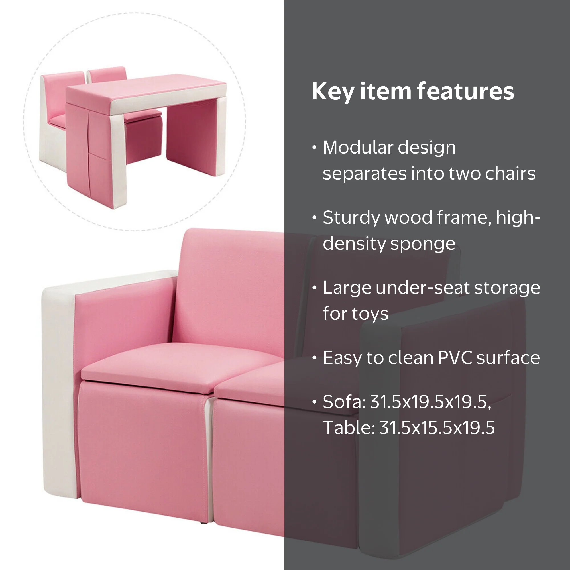 TRUCK furniture HR SOFA 1-SEAT 2脚セット Gymax Friendly Children's Toddler Playroom 2 Seat Couch Furniture