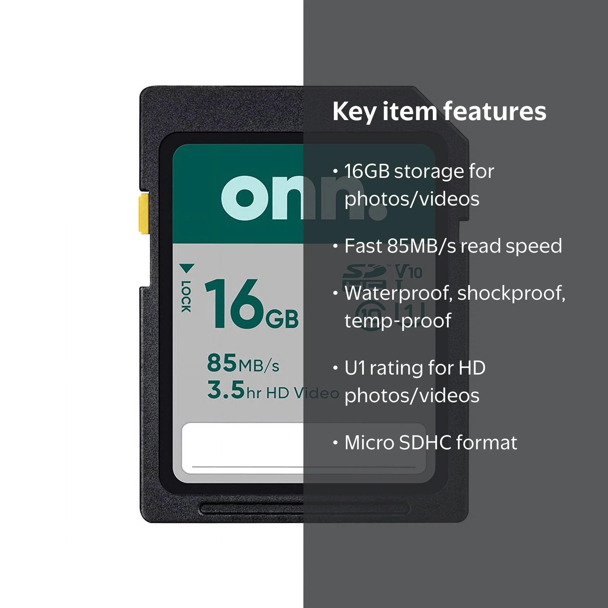 Onn. 16GB Micro SDHC Flash Memory Card - Walmart.com