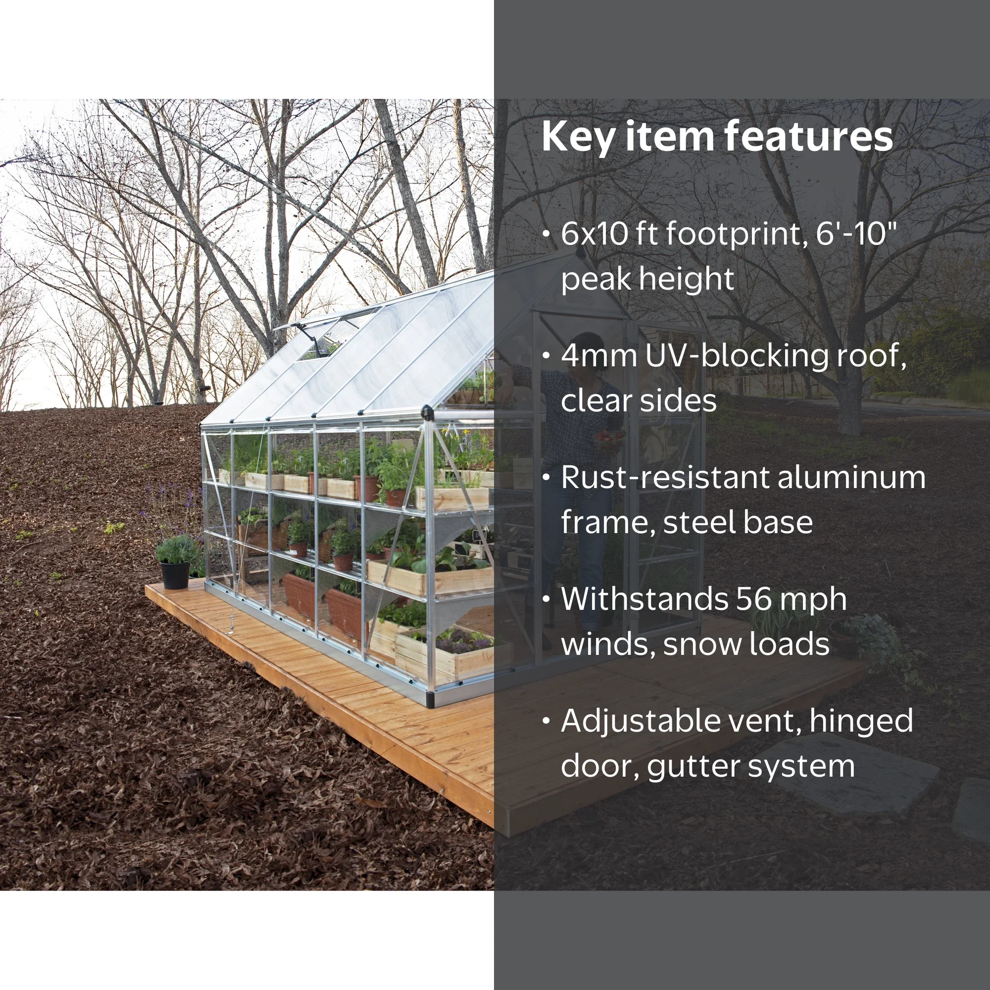 Palram - Canopia Hybrid 6' x 10' Polycarbonate/Aluminum Walk-In