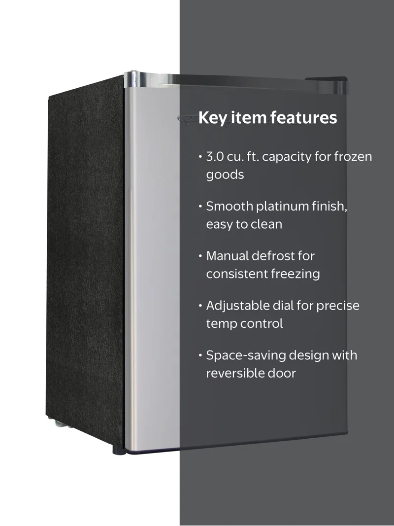 Frigidaire, Retro Upright Freezer, 3.0 cu. ft., Platinum - Walmart.com
