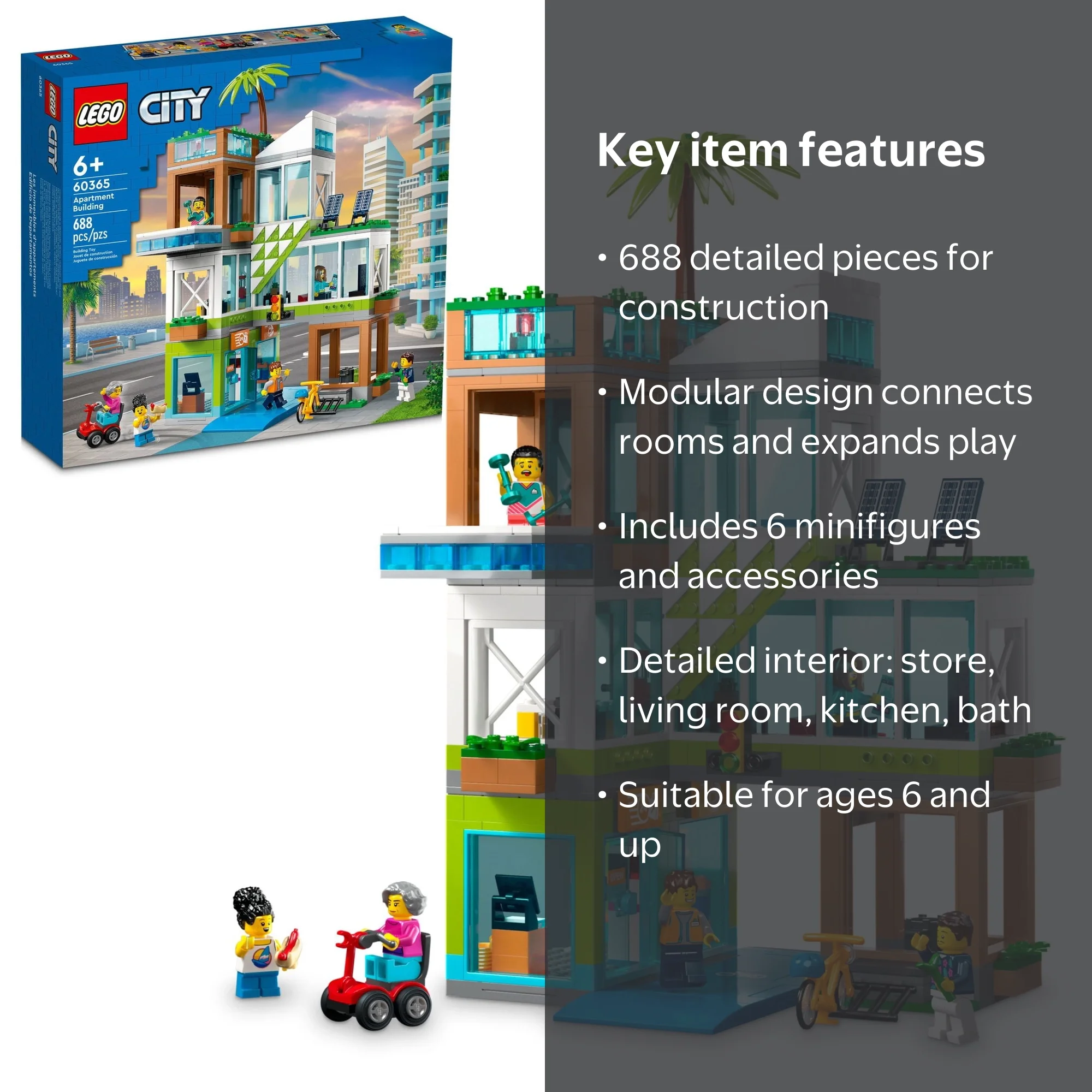 LEGO, My City Apartment Building, 60365, 688 Pieces - Walmart.com