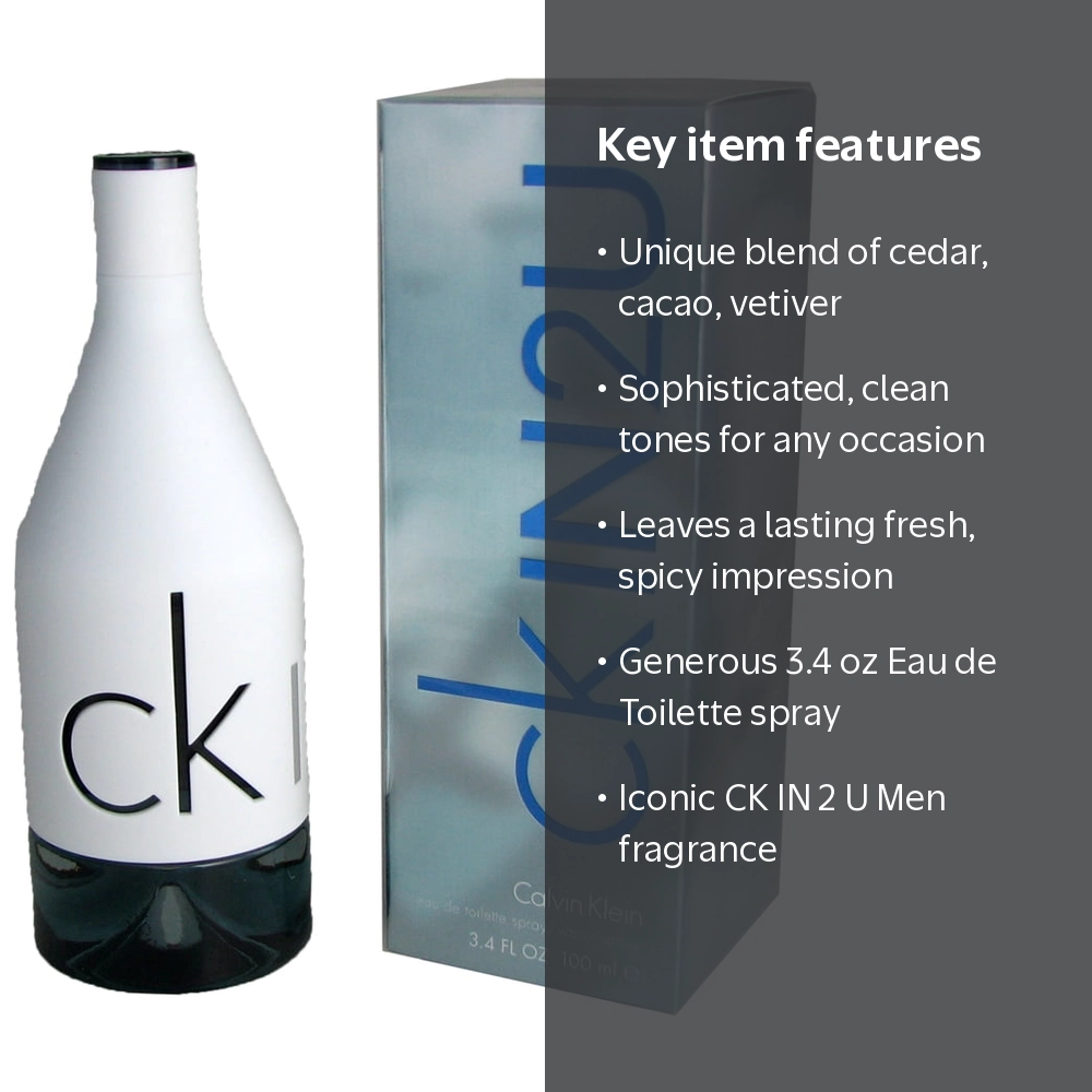 Calvin Klein CK IN 2 U Men's Aromatic Fougere Fragrance, 3.4 oz