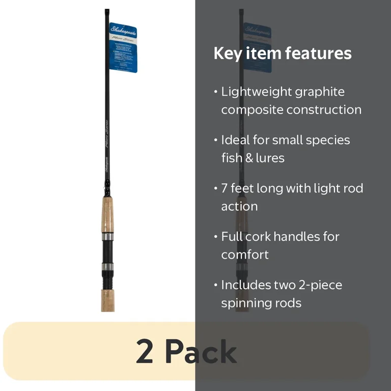 2 pack) Shakespeare Micro Spin Fishing Rod, 7' Light - Walmart.com