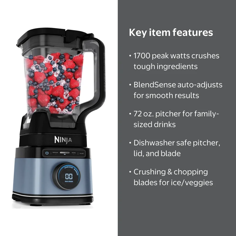 Ninja Detect Power Blender, Crush, Chop, BlendSense Technology, 3
