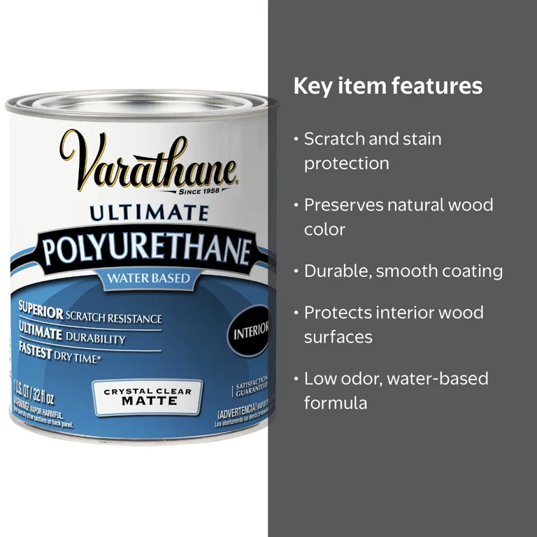 ◆OSOYA◆ Varathane, Polyurethane, Quart, Matte-262074 Water-Based Clear