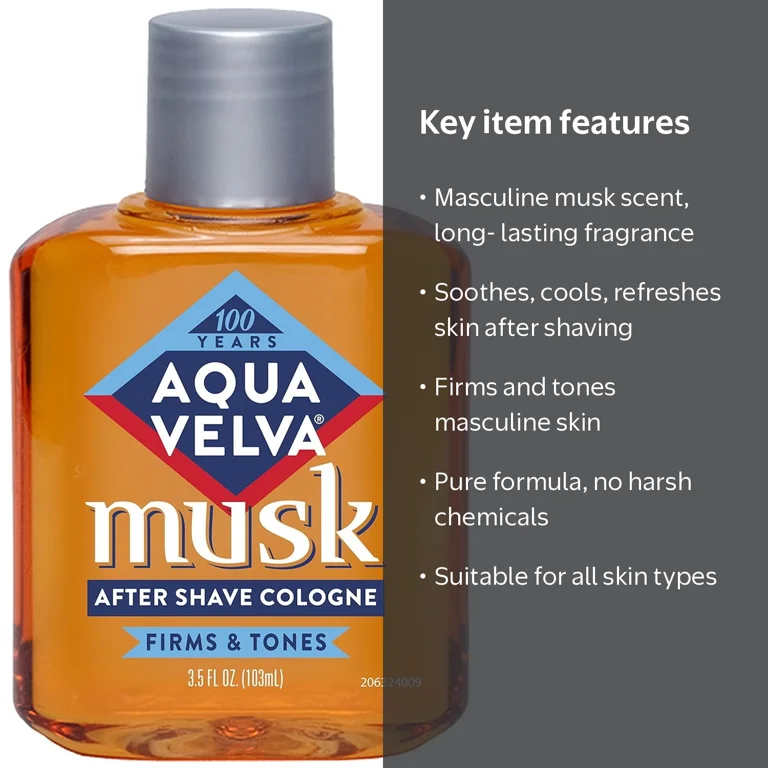 Aqua Velva, After Shave Cologne, 3.5 Fluid Ounce, Musk Scent