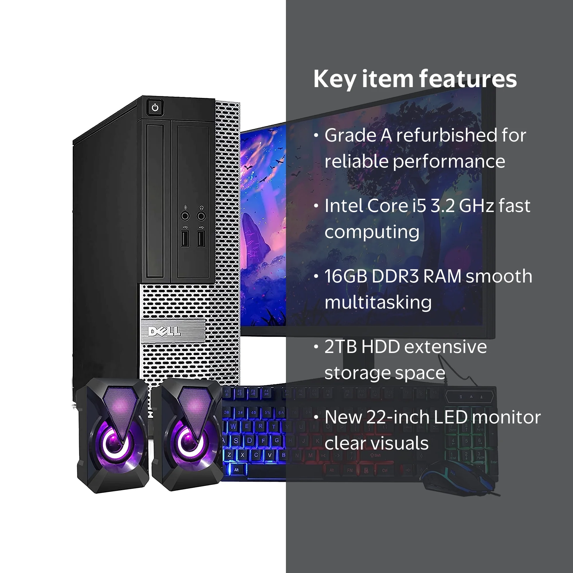 Restored Dell OptiPlex Desktop PC, i5 3rd Gen 3.2 GHz, 16GB RAM