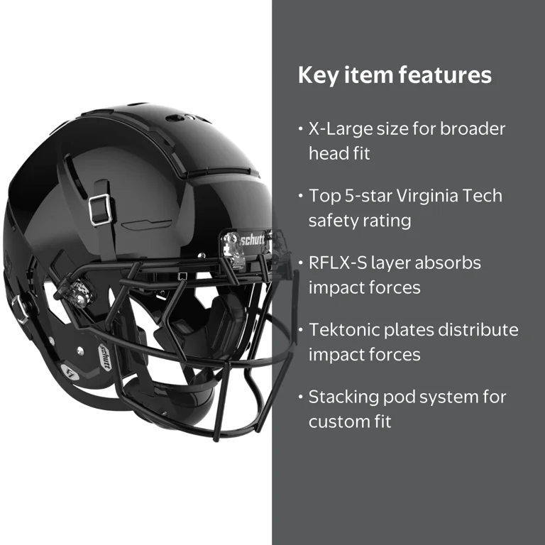 Schutt F7 2.0 Adult Football Helmet, Size X-Large, Black - Walmart.com