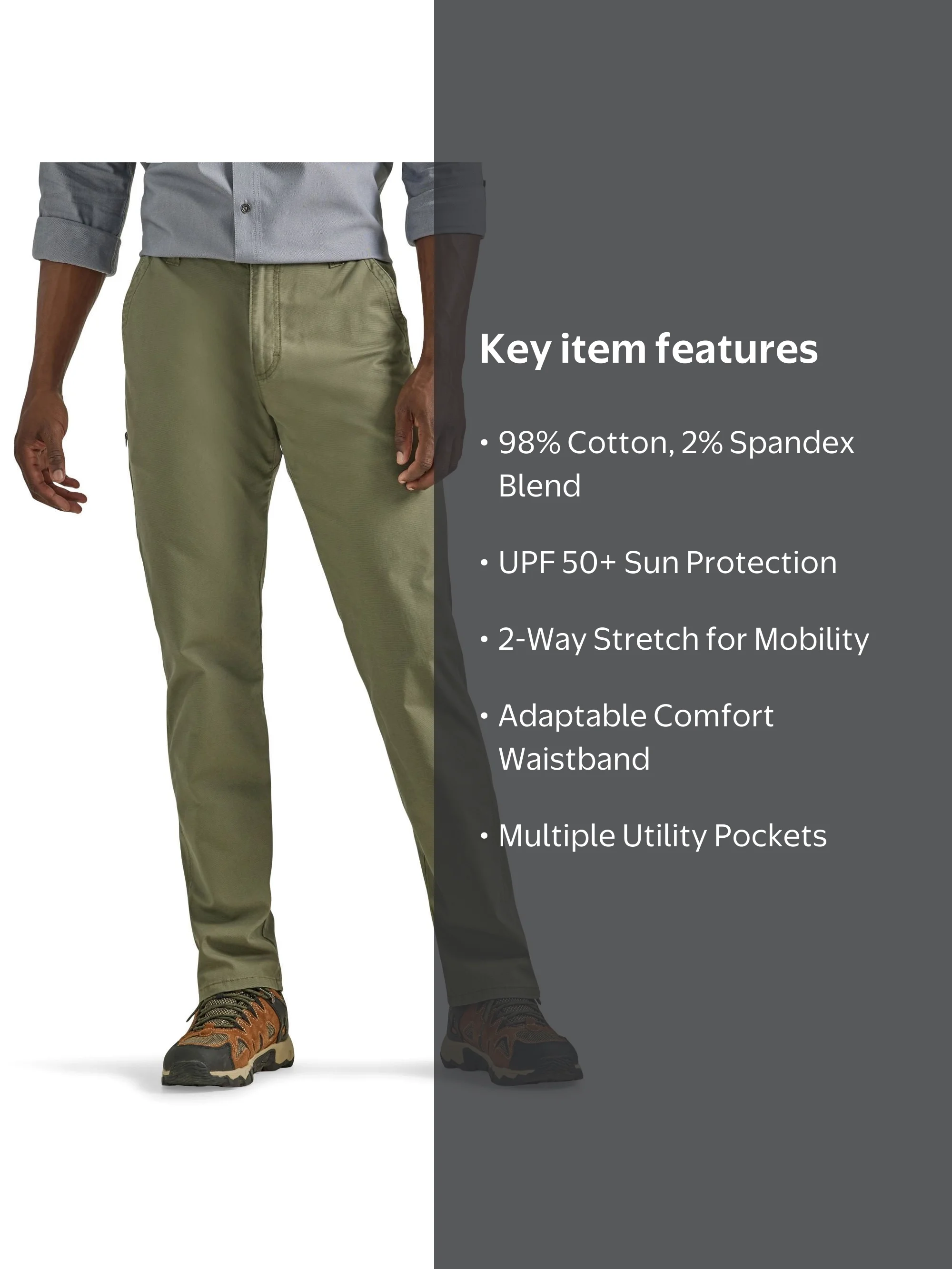 Wrangler Frontier Rugged Utility Pant - UPF 50+ - Walmart.com