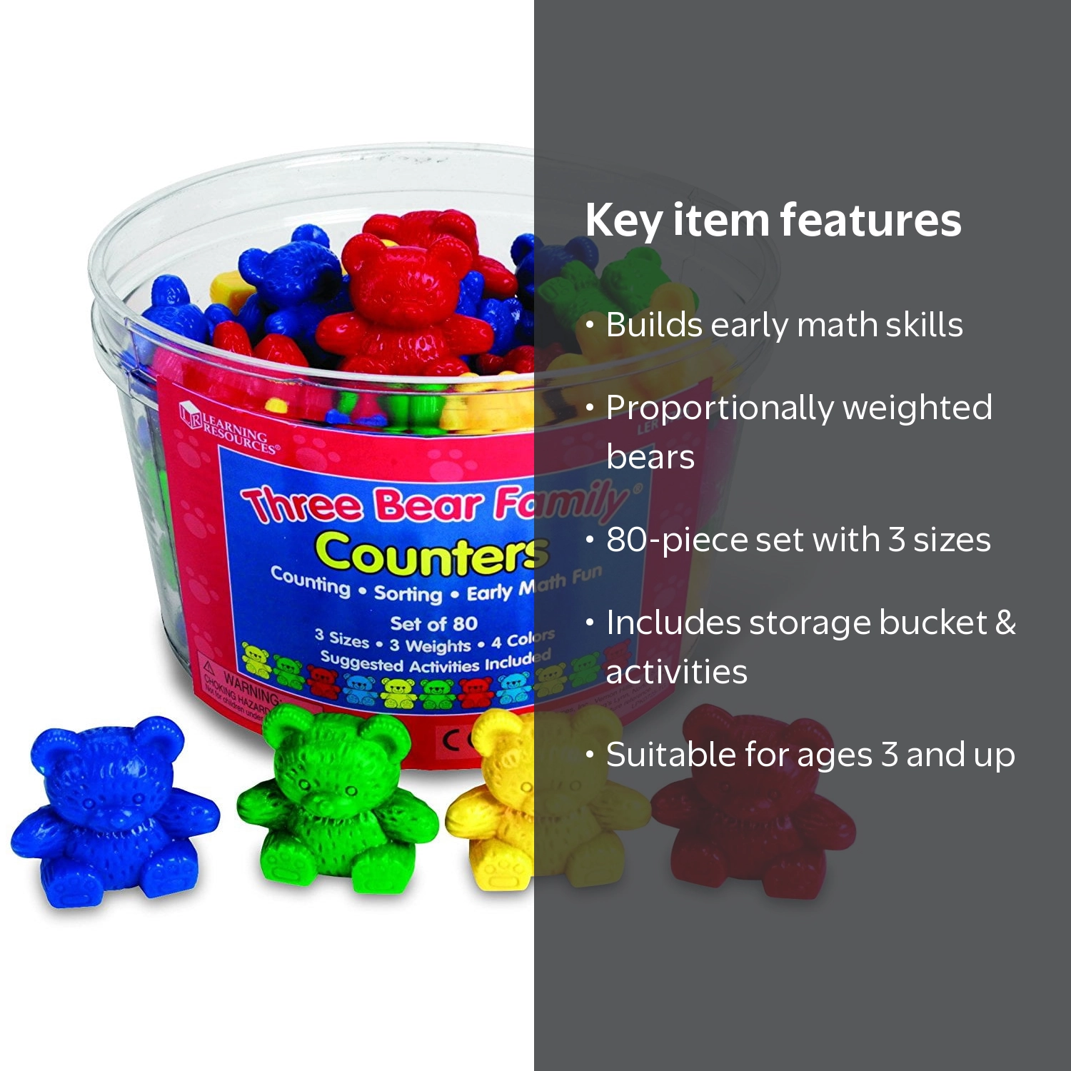 Three Bear Family Counters for Preschool, Set of 80 - Walmart