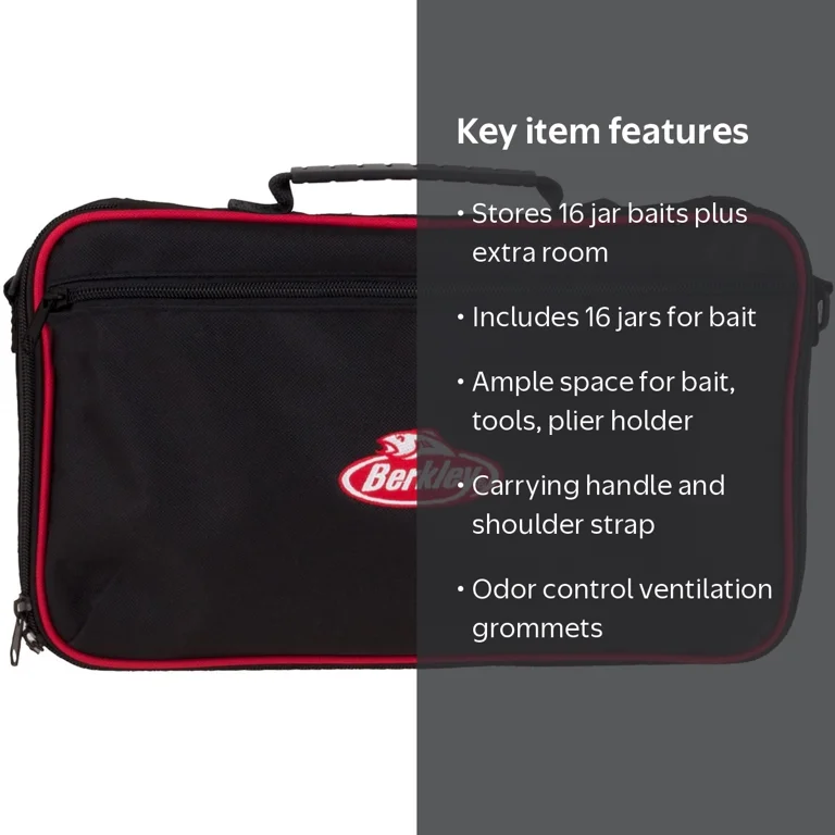 berkley soft belt tackle box Jar Bait Folder, 16 Jars Not Included, Black and Red, Fishing Storage Bag, Bait and Tackle Accessories Container for Anglers : Fishing Bait Storage : Sports & Outdoors You can also use this feature to keep your electronic devices protected while youre on the water System Bag