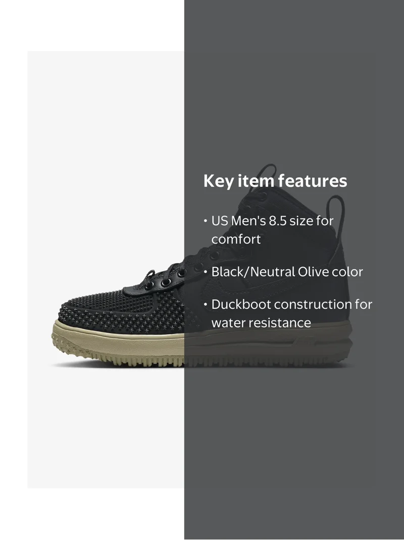 Men's Nike Lunar Force 1 Duckboot Black/Black-Neutral Olive