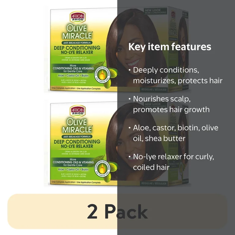 2 pack) African Pride Olive Miracle Regular Deep Conditioning Anti