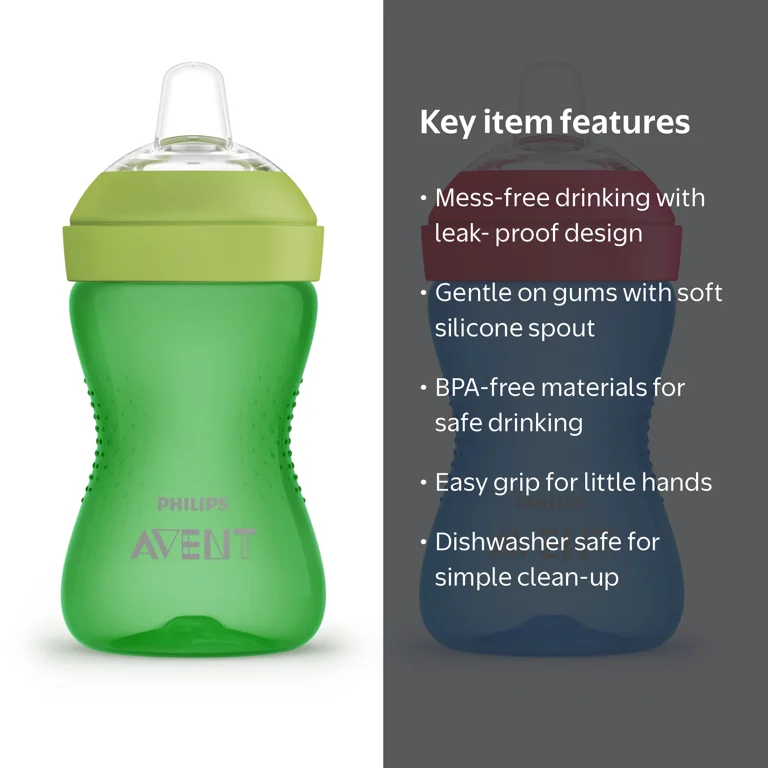 Philips AVENT, Sippy Cup, SCF801/21, 10oz 2pk, Soft Spout, Leak