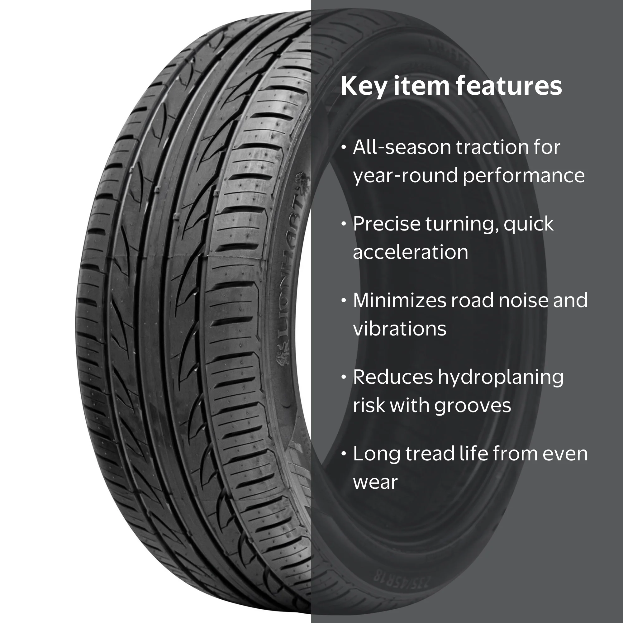 Lionhart LH-503 Tire, 215/40ZR18 89W XL, All Season, Superior