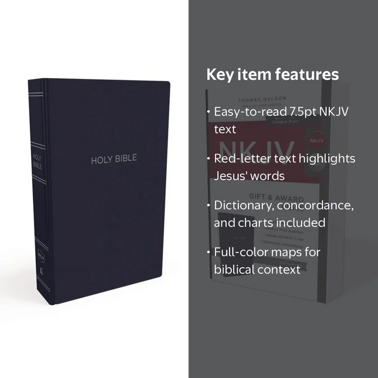 Thomas Nelson, Gift and Award Bible, Leather-Look, Blue Red Letter