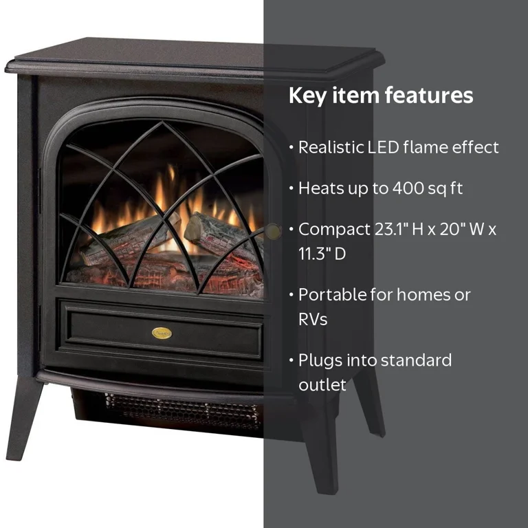 Dimplex Compact Electric Fireplace Stove With Arched Door
