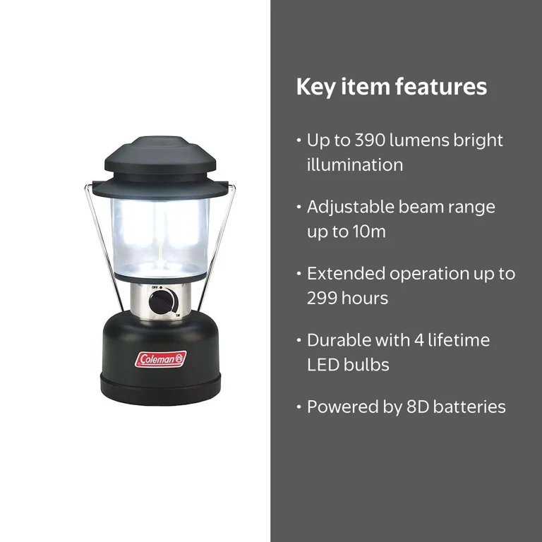Coleman, Twin LED Lantern, 390 Lumens, Battery Powered - Walmart.com
