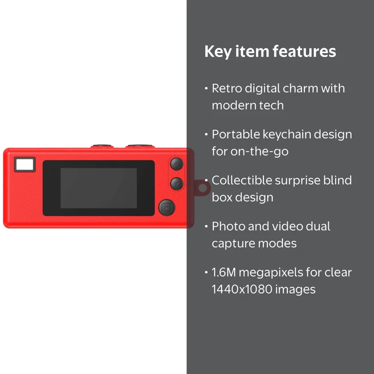 Kodak, Charmera Keychain Digital Camera, Random Vintage Design