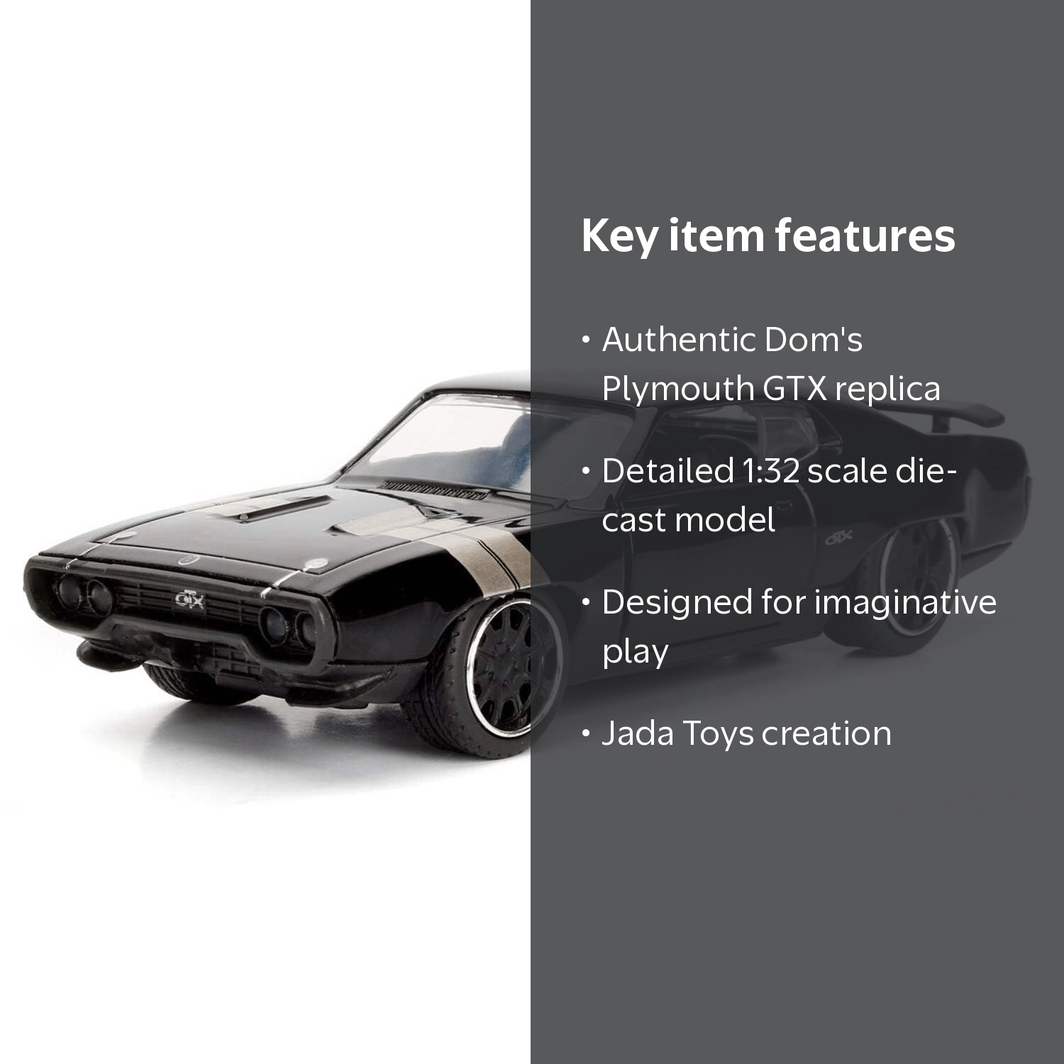Fast & Furious 8 - 1:32 Dom's Plymouth GTX Die-Cast Car - Walmart.com