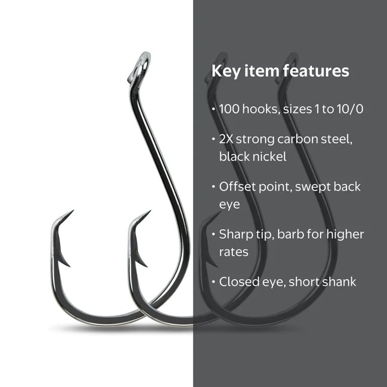 black saltwater fishing hook Afmivs Hooks Saltwater, 160PCS Circle Hooks Saltwater, 6sizes Fish Hooks for Fishing Gear Tackle, Catfish Octopus 1/0 2/0 3/0 4/0 5/0 6/0 High Carbon Steel with Portable Plastic Box : Sports & Outdoors Saltwater Hooks 160 Offset Circle Fishing Hooks/Box