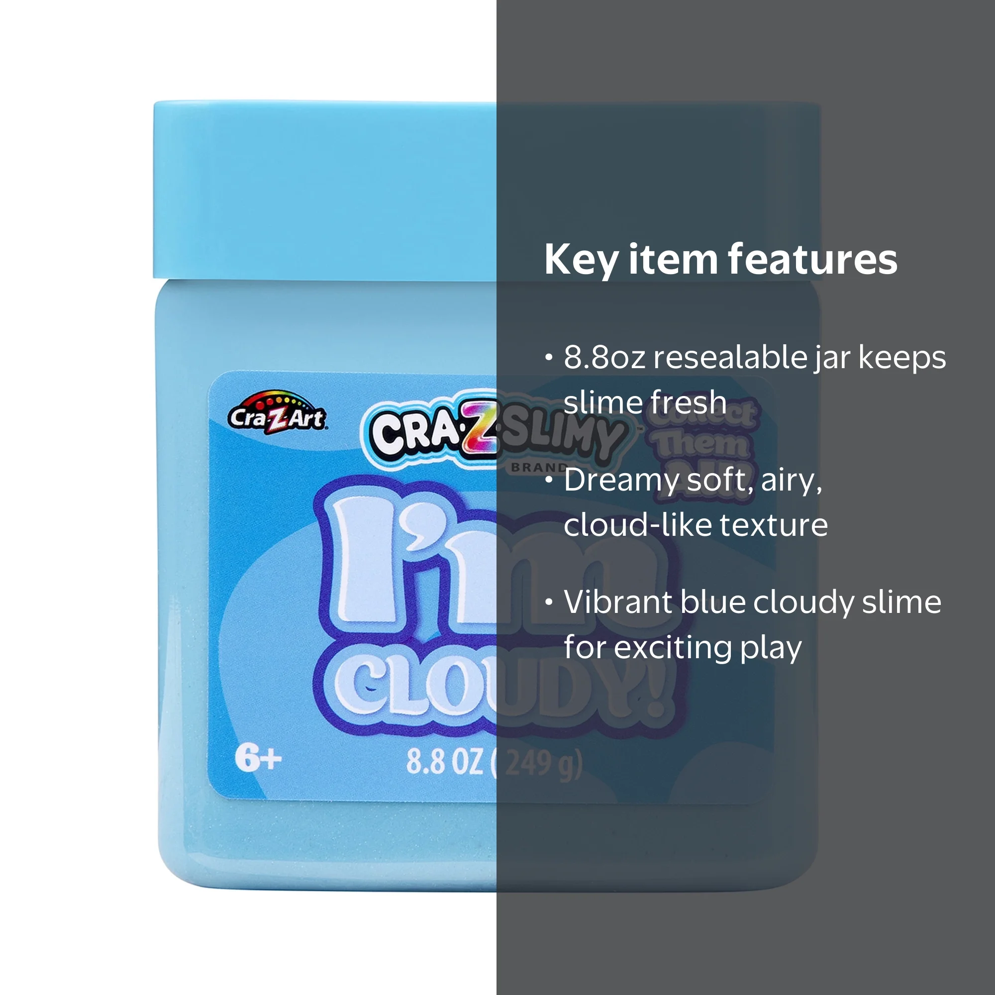 Cra-Z-Slimy - I'm Cloudy Blue Slime - 10oz Jar - Walmart.com