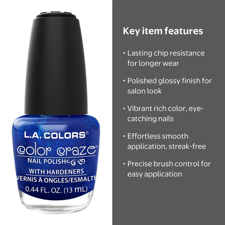 L.A. COLORS Color Craze Nail Polish, Wired, Bright Iridescent