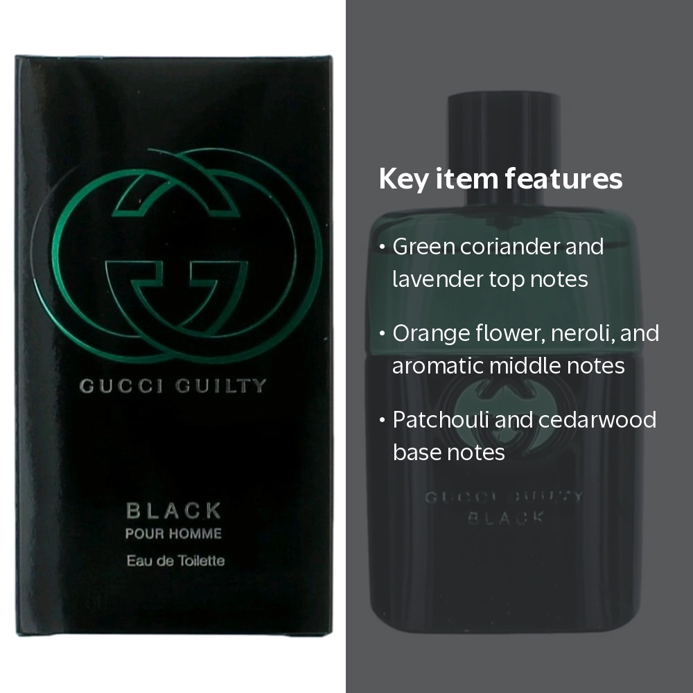 Gucci Guilty Black Eau de Toilette Spray, Masculine Cologne for