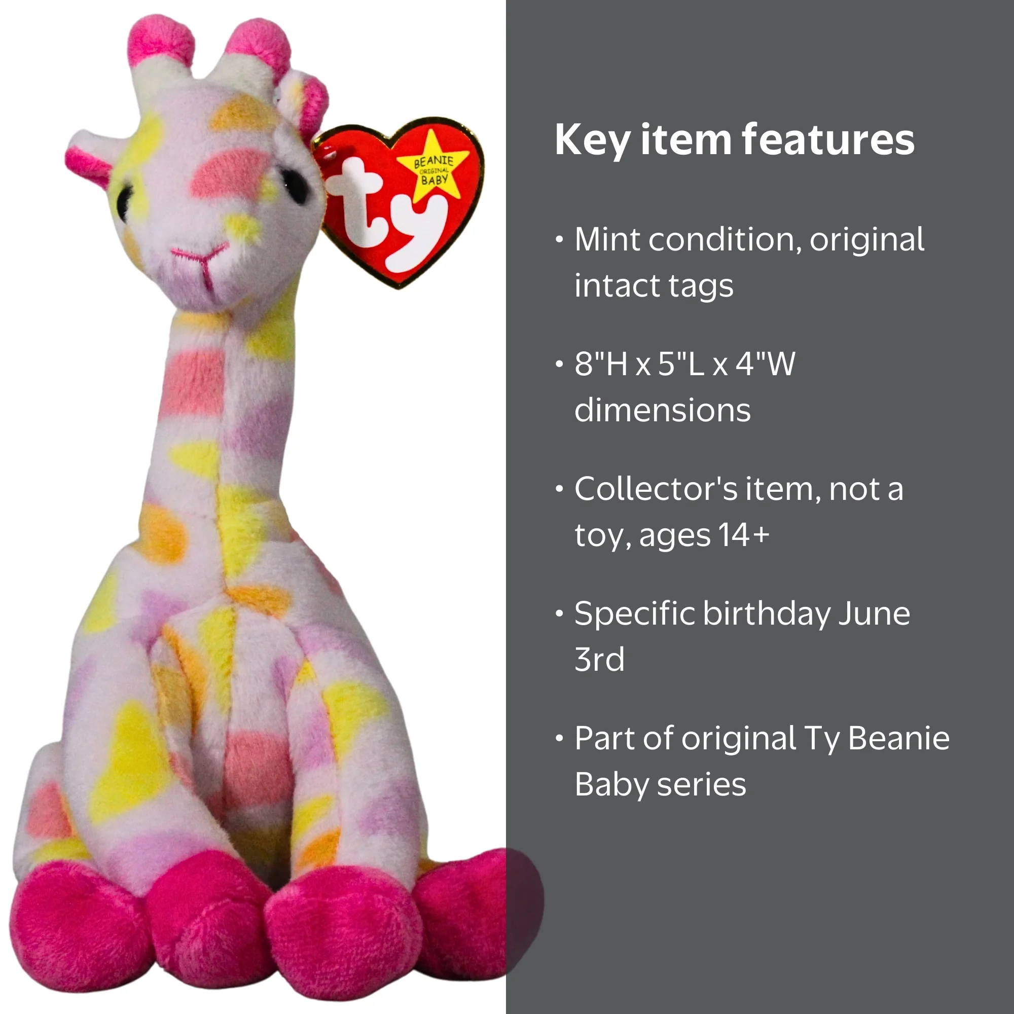 Ty Beanie Baby - Twigs II the Giraffe – 30th Anniversary - Stuffed