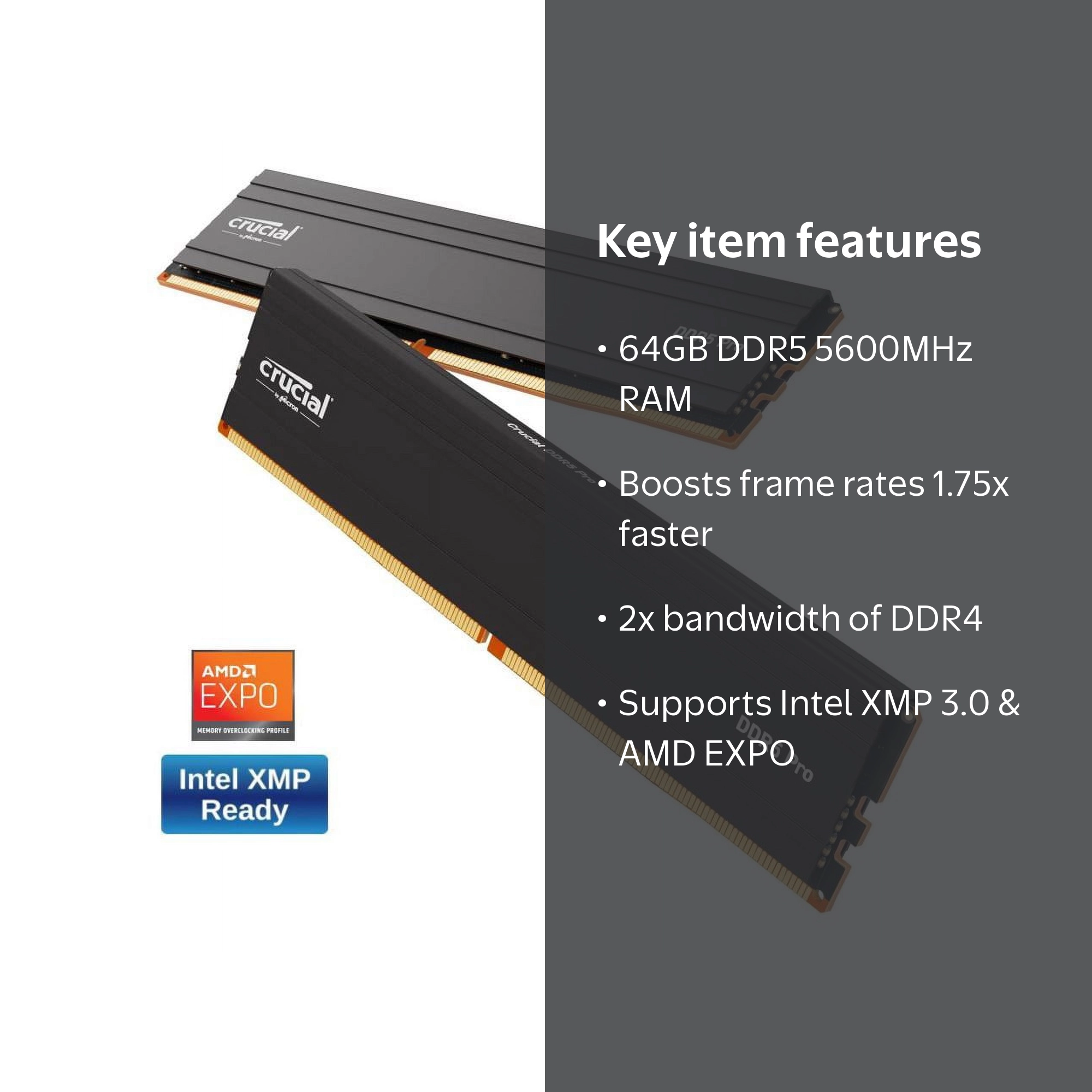 crucial CP2K32G56C46U5 DDR5 PC5-44800 32GB 2枚組 Crucial 64GB DDR5