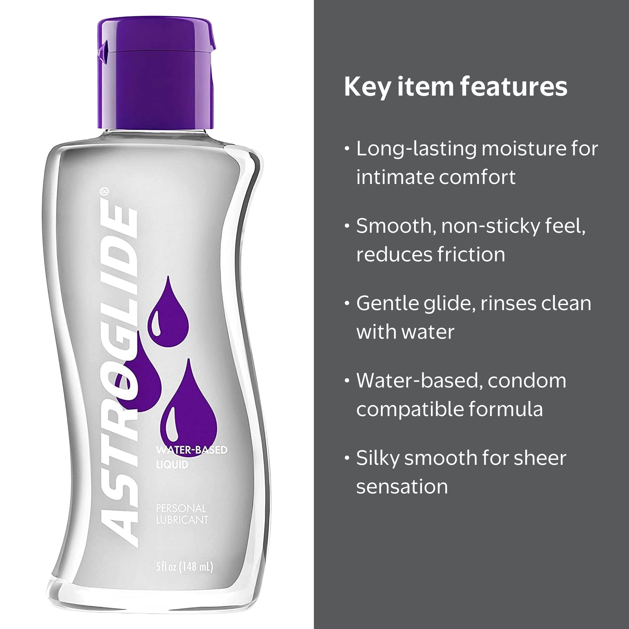 Astroglide Water-Based Personal Lubricant Liquid, Long-Lasting and