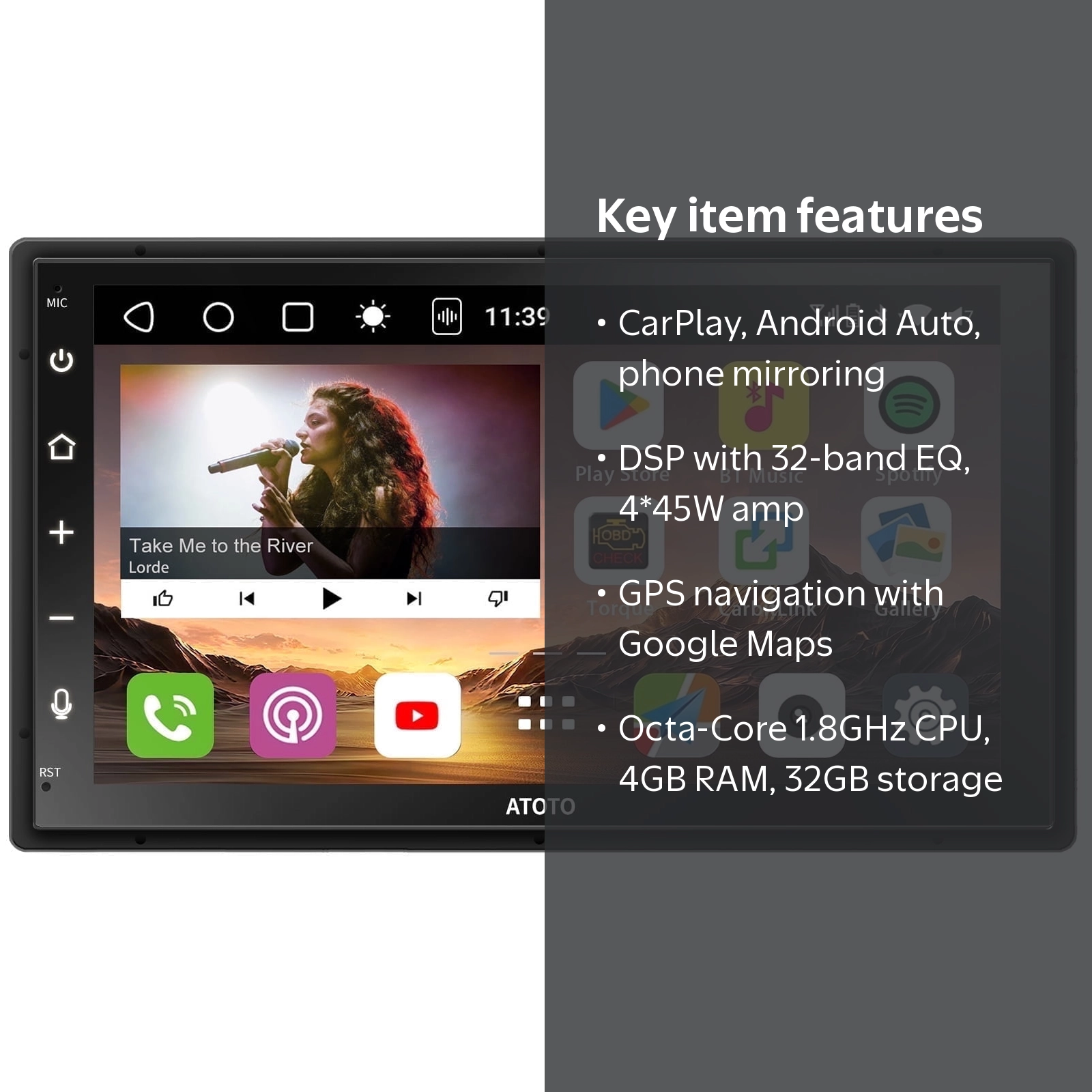 ATOTO S8 MS Android Double Din Car Stereo, 7 inch Touchscreen