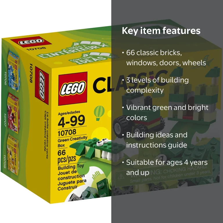 LEGO, Classic Creativity Box, 10708, Multicolor Green - Walmart.com