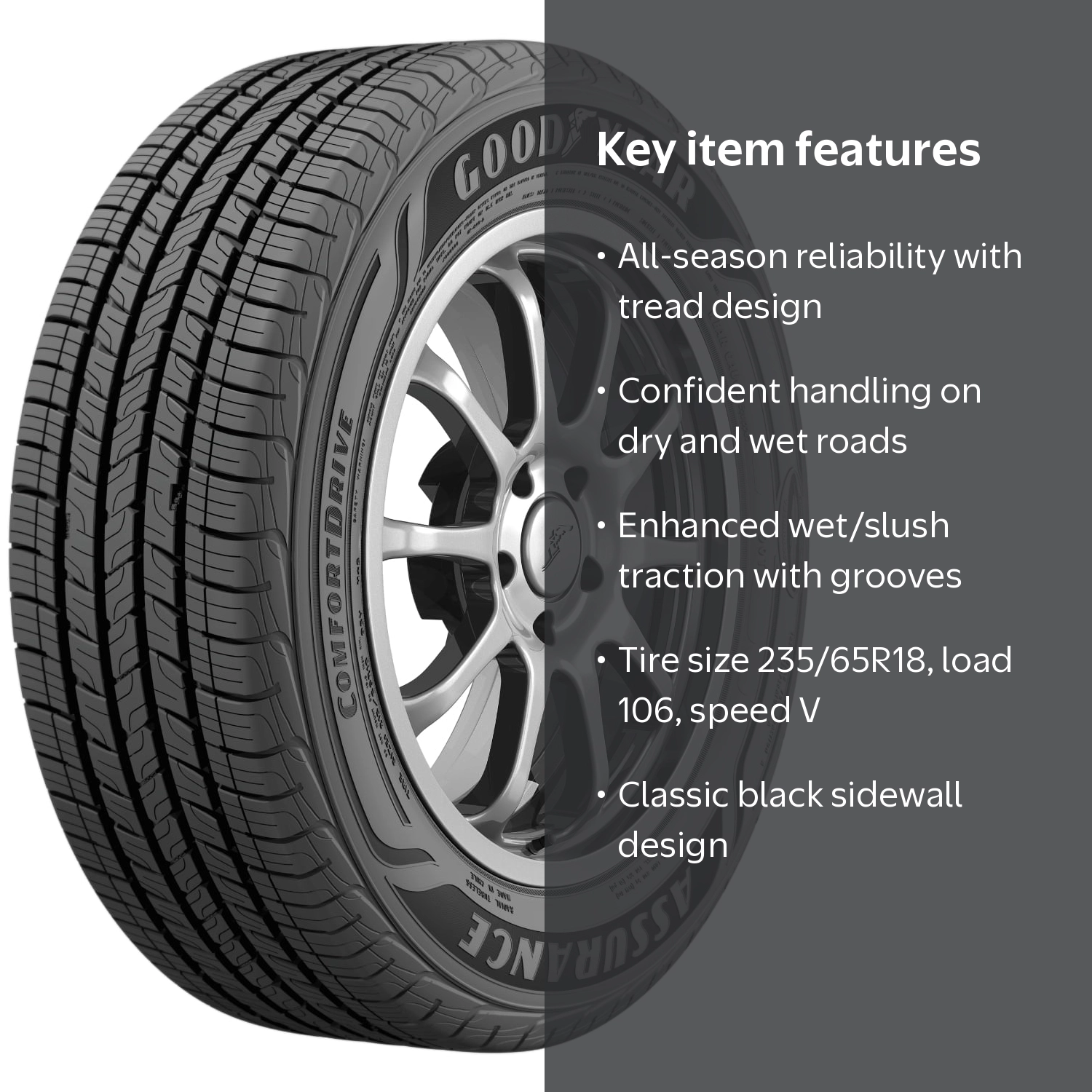 Free Shipping! Goodyear Assurance ComfortDrive 235/65R18 106V All
