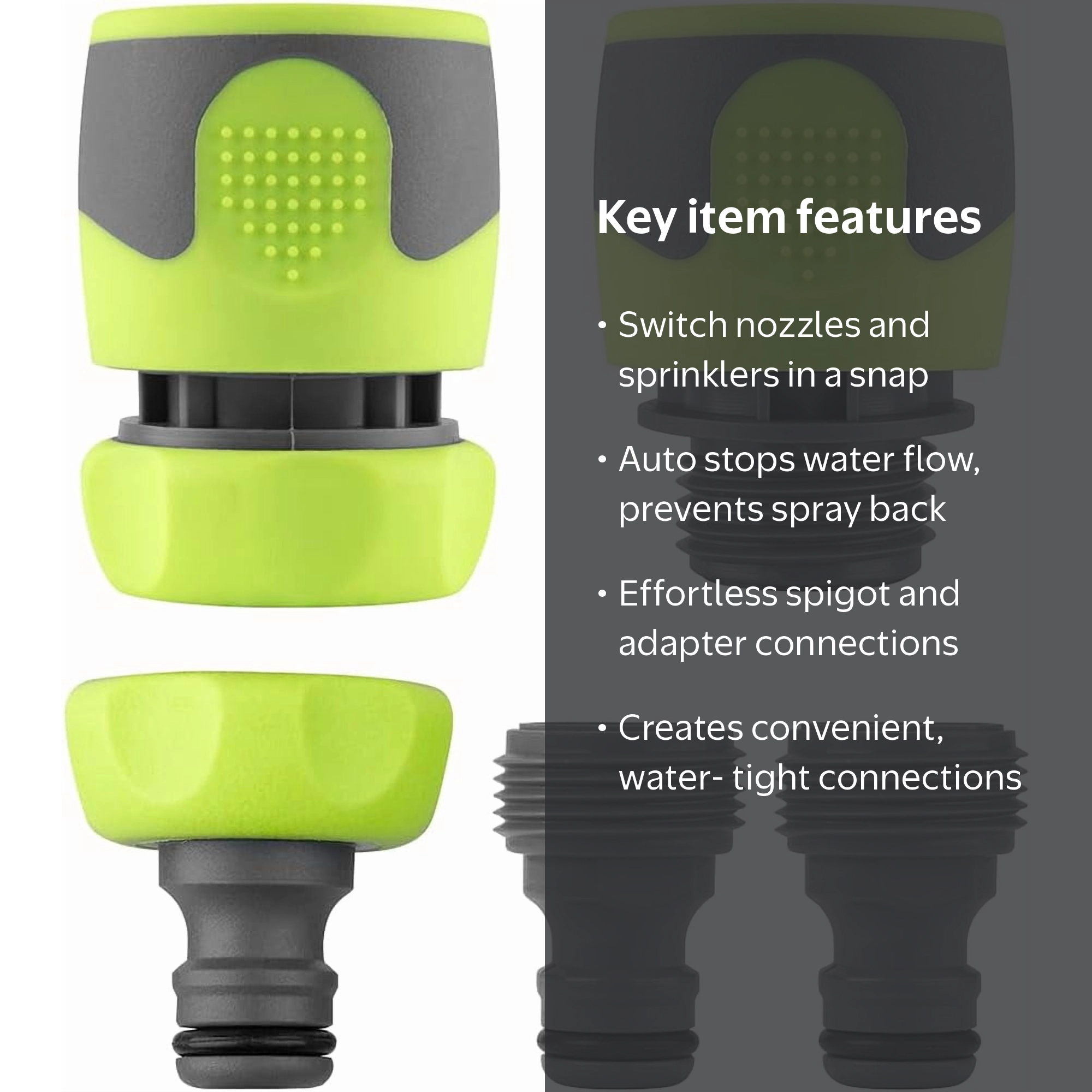 Flexzilla, Garden Hose Quick-Connect Fittings, Green, 5 Piece