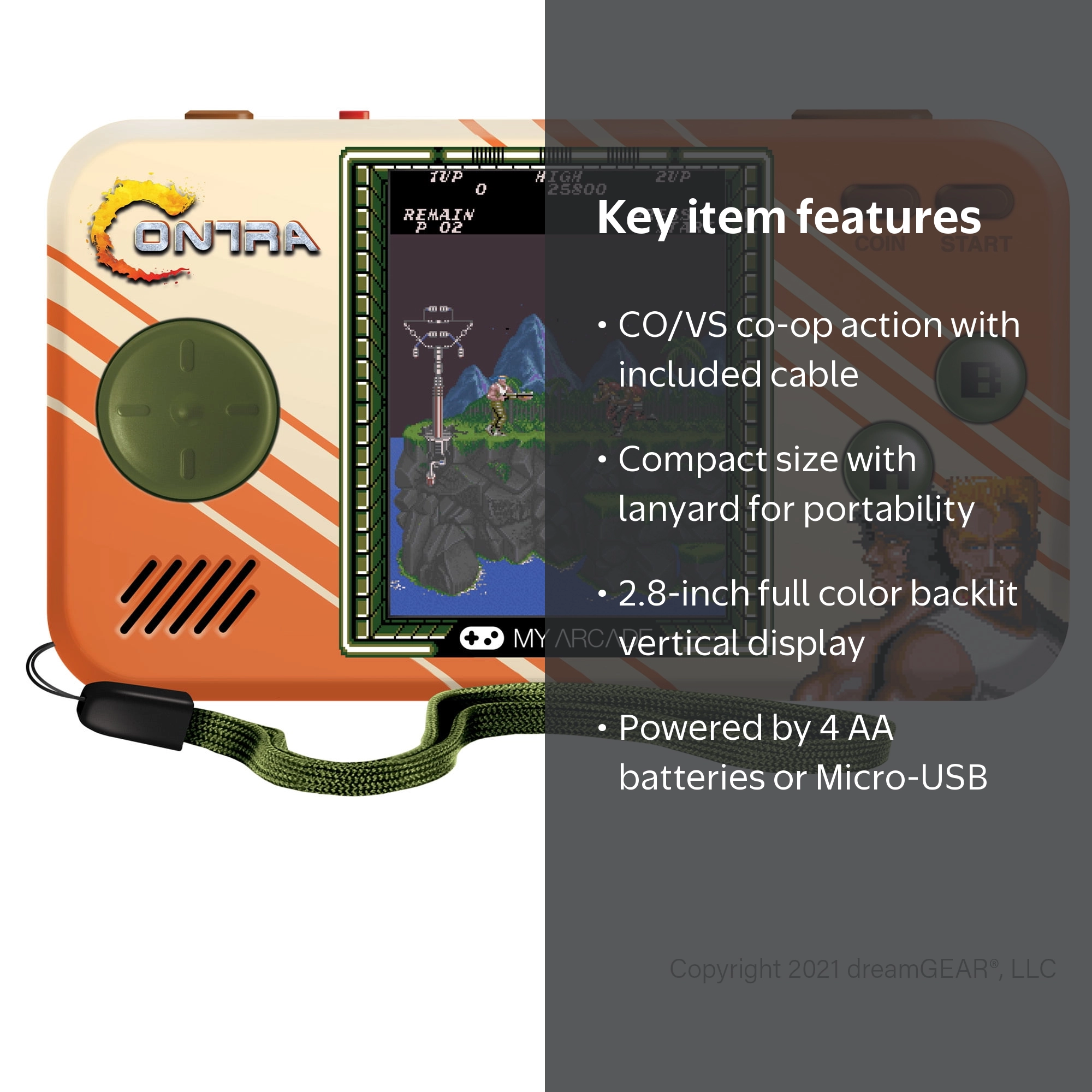 My Arcade - Contra Pocket Player Handheld Portable Game System
