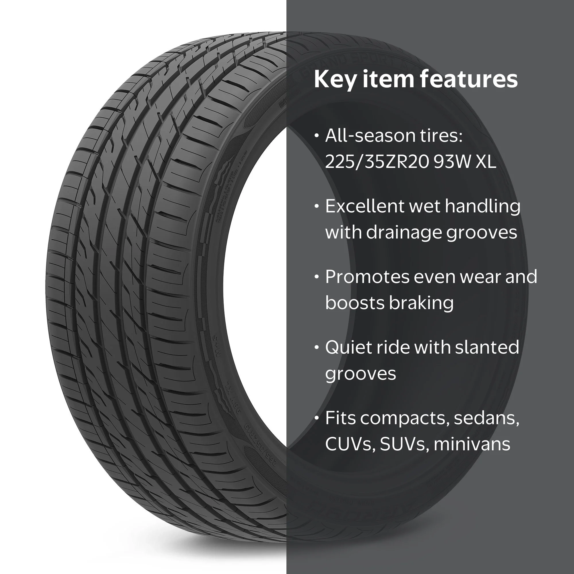 Arroyo, Passenger Tire, 225/35ZR20 93W XL, All Season Performance