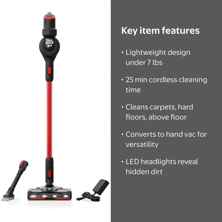 Dirt Devil, Cordless Stick Vacuum Cleaner, BD57010V, Lightweight