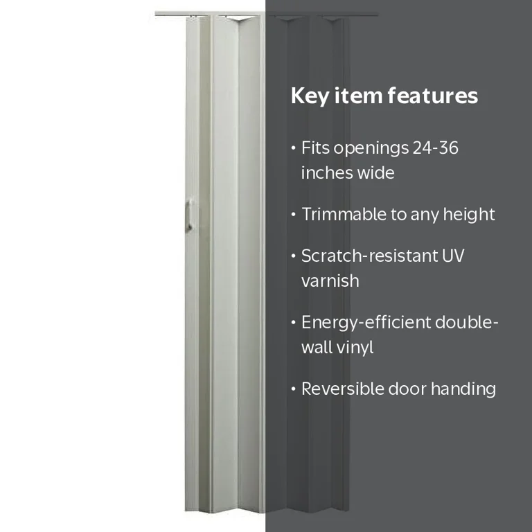 LTL EN3280HL Encore White Accordion Door, 24-36x80 Inches, Ideal LTL EN3280HL Encore White Accordion Door, 24-36x80 Inches, Ideal