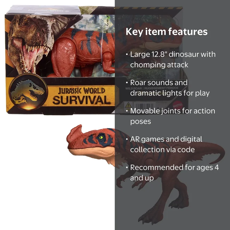 Jurassic World Wild Roar Afrovenator Dinosaur Action Figure Toy