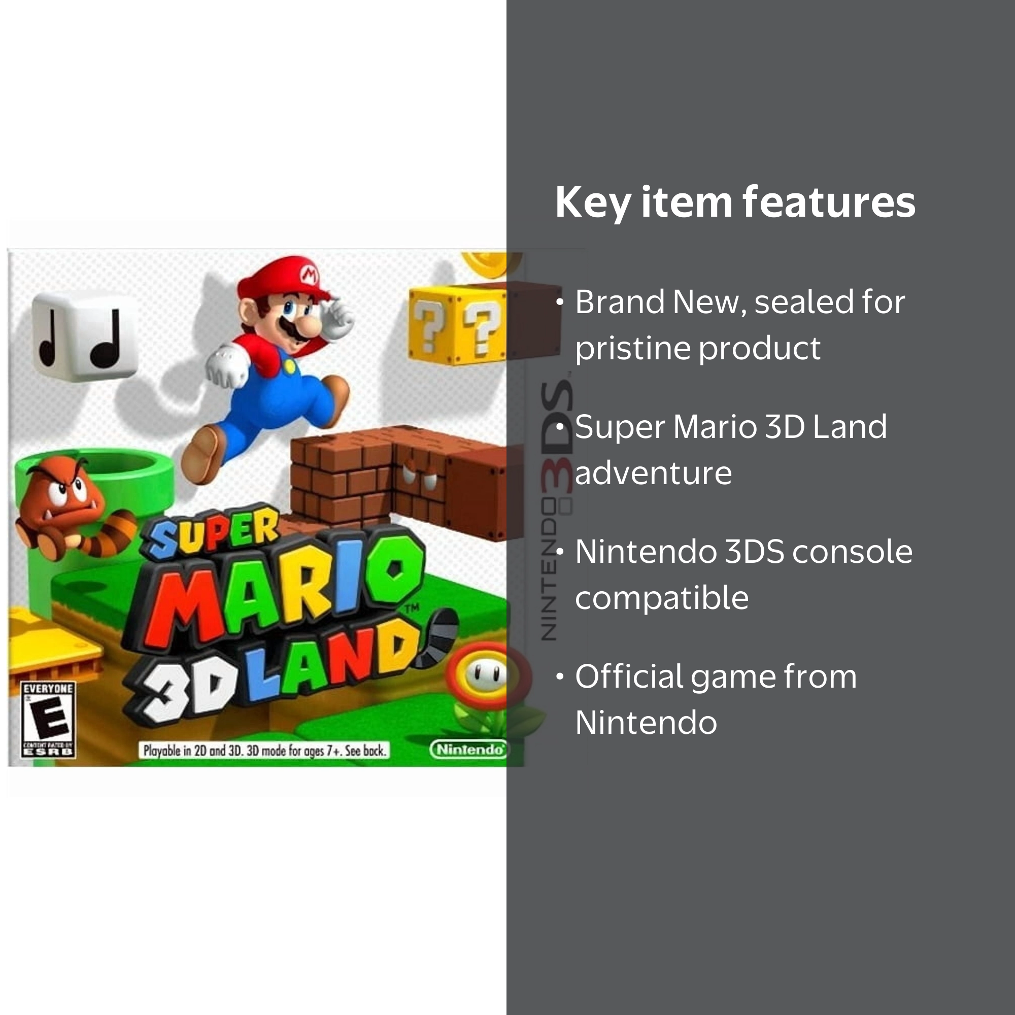 SUPER MARIO 3D ソフト Nintendo, Super Mario 3D Land, 045496741723, Nintendo 3DS