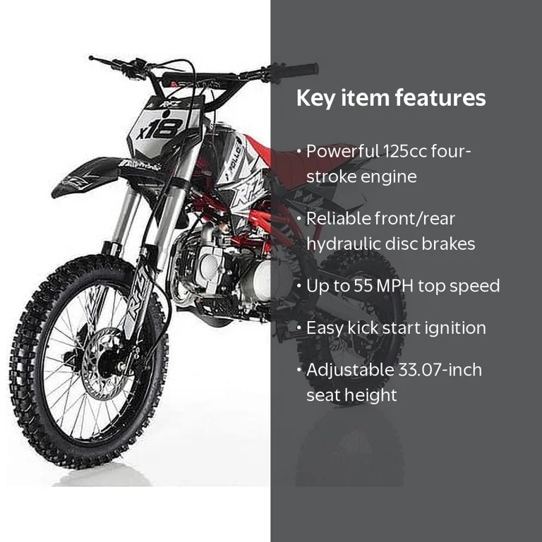 Apollo 125cc Dirtbike DB-X18, Gasoline Powered Motorcycle for