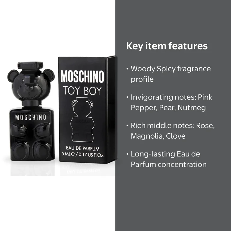 Moschino Toy Boy Eau De Parfum, Woody Spicy Fragrance, 0.17 oz For